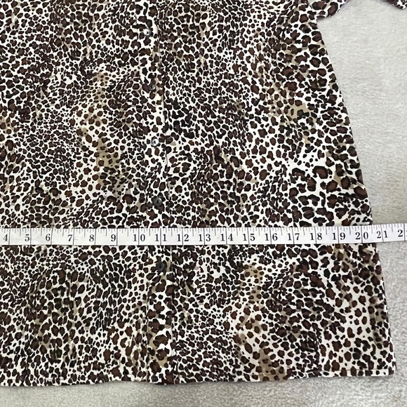 Leopard Cheetah Belted Shirt Dress Size XS - Picture 10 of 10